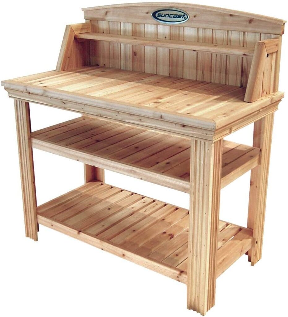 suncast cedar potting bench