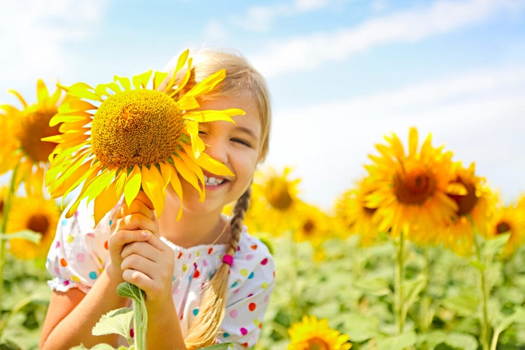 Kids and Sunflowers