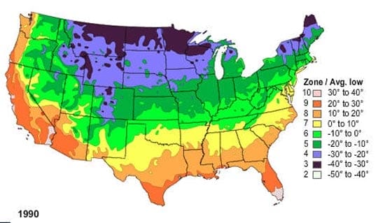 hardiness zone map