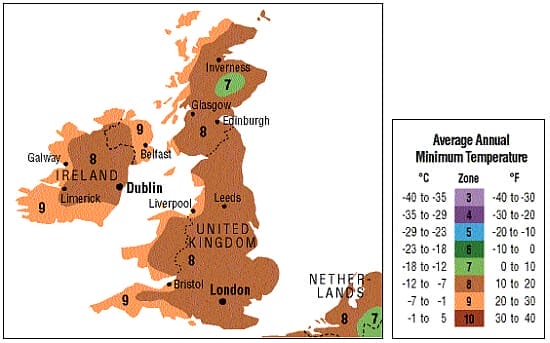 united kingdom hardiness zone