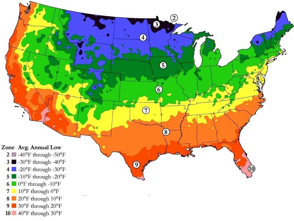 hardiness zone map